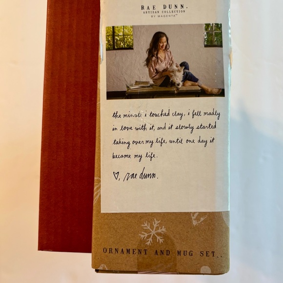 Rae Dunn Red Peppermint Kisses Mug with Candy Cane Ornament New in Box Red - Picture 3 of 8